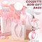 24 Pack Large Coquette Bow Gift Bags with Handles Kraft Paper Bow Party Favors Bags with Ribbon Tissue Paper for Birthday Baby Shower Wedding Party Supplies, 10.5 x 8 x 4.25 Inch (Pink)
